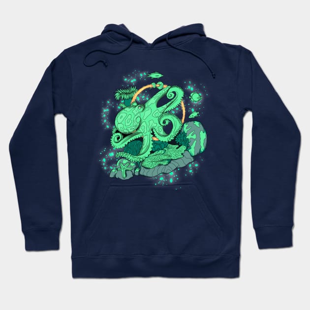 Octopus in the reef Hoodie by MiaArt365